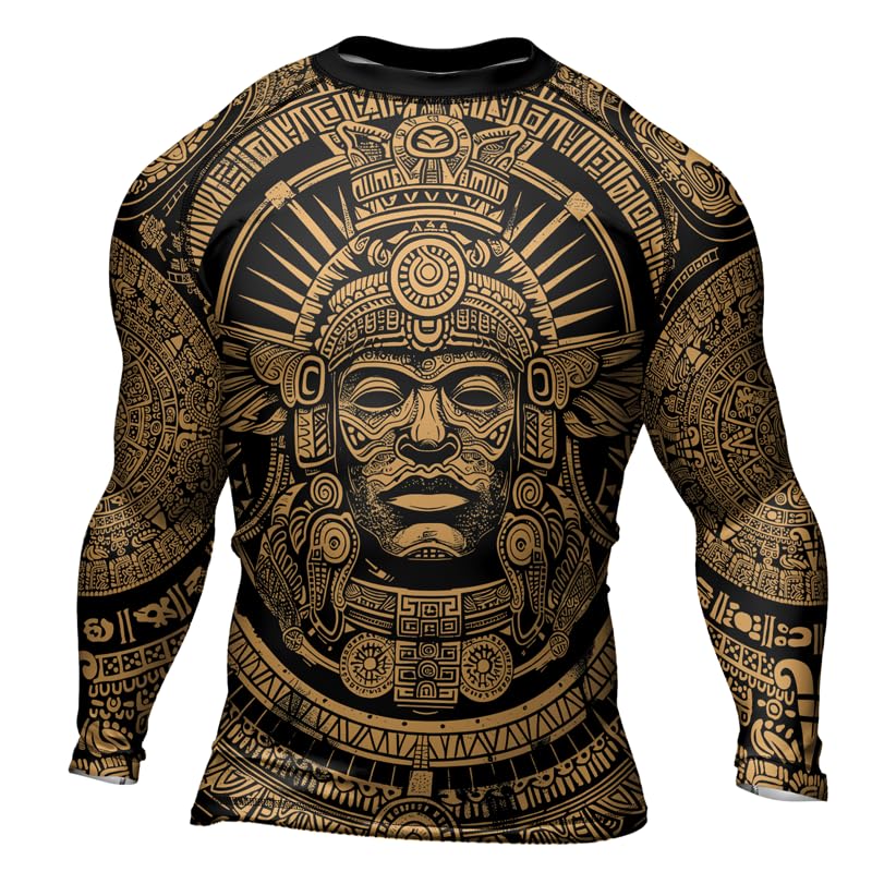 Men's Aztec Rash Guard for MMA BJJ Long Sleeve Athletic Compression Shirt Rash Guard Men Jiu Jitsu2