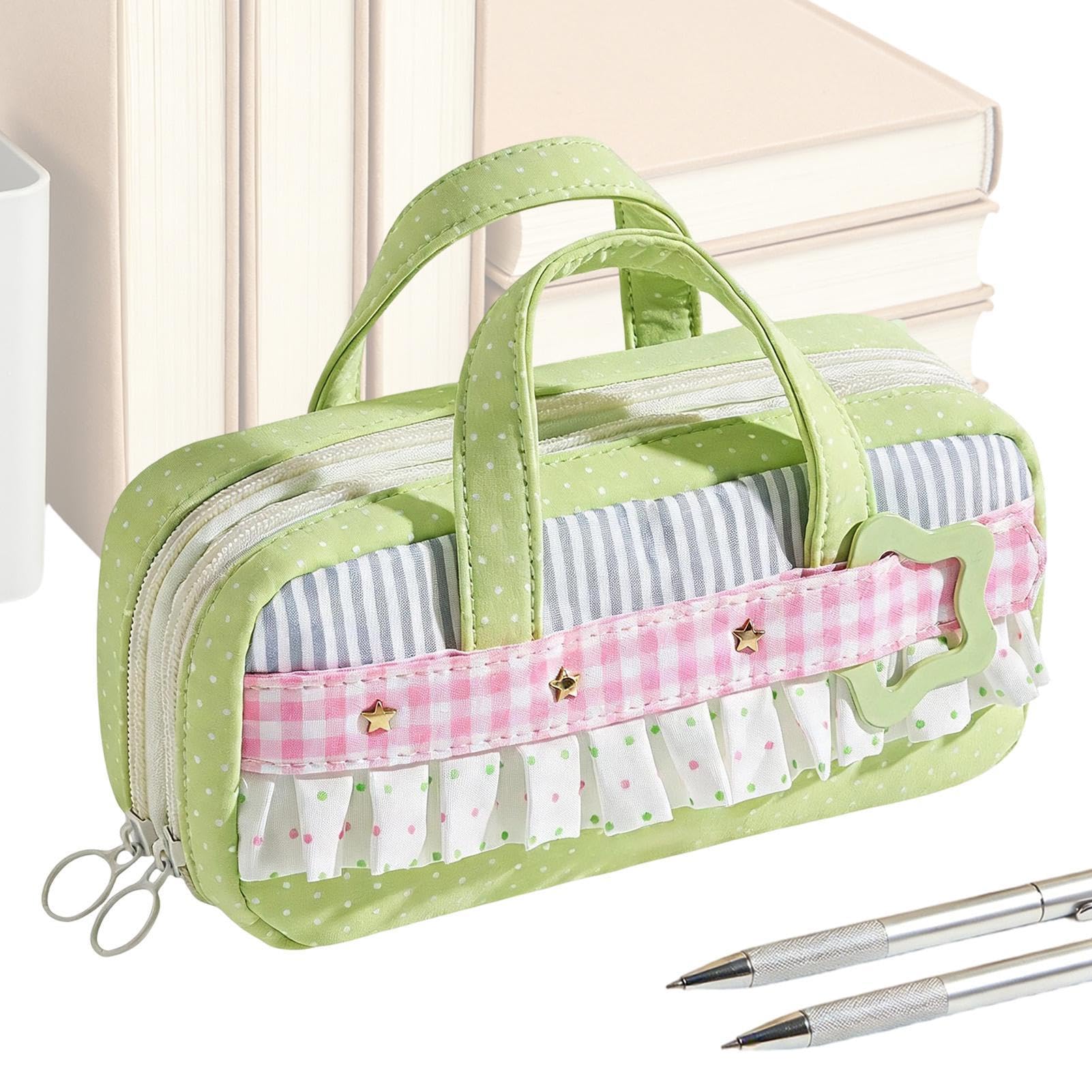 Estuche organizador de papelería estético con múltiples