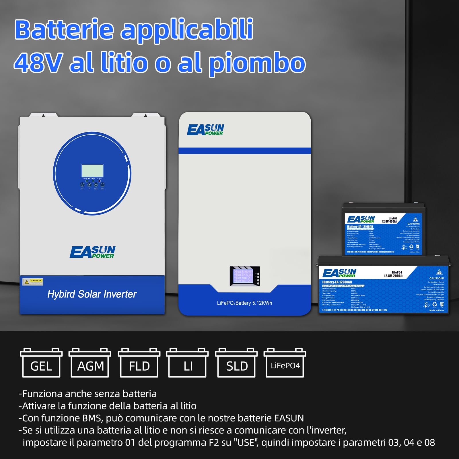 POWLAND 11KW Inverter ibrido 48V, 2 ingressi FV, funziona senza batteria, inverter off-grid a onda sinusoidale pura, FV 60-500VDC, per batterie al piombo e al litio 48V, con modulo WiFi (SMG 11KP)