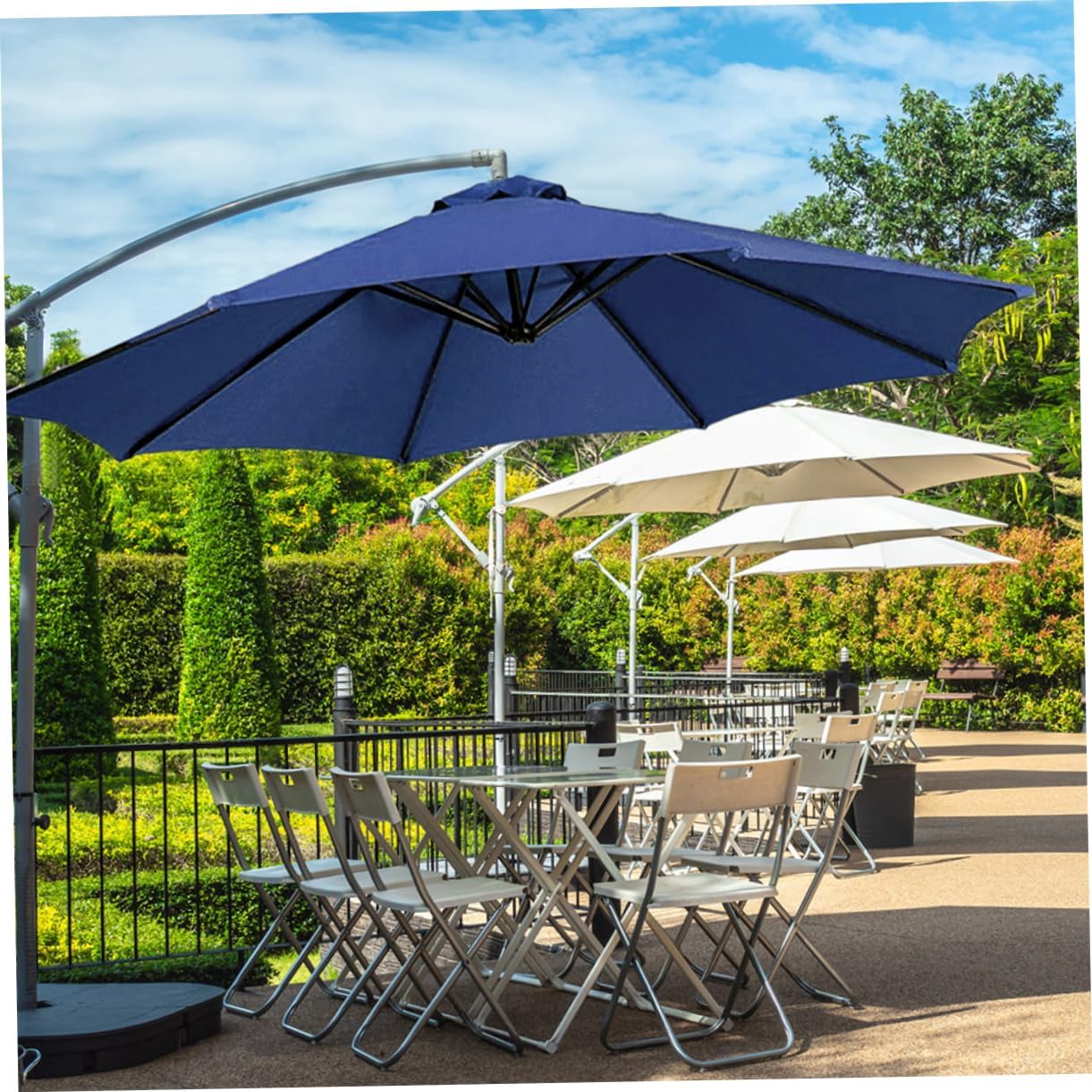 BESPORTBLE Outdoor Patio Umbrella Replacement Canopy Sunshade Fabric for Patios Beaches UV Protective Easy Installation Versatile Design for Outdoor Use