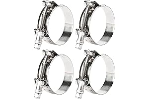 ISPINNER 4 Pack 1.5 Inch Premium T-Bolt Hose Clamps