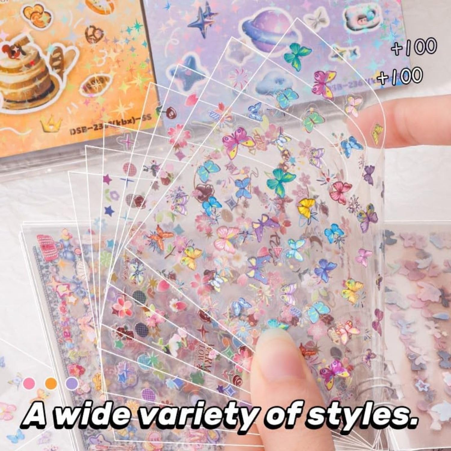 FunBlast Set of 3 Mini Sticker Books with Craft Tweezer - 72 Sheets/4320+ Stickers, Kawaii Glitter Sticker Book for Nail Arts, Scrapbooking, Journaling, DIY Craft, Planner Decoration Stickers — Amazon image 2