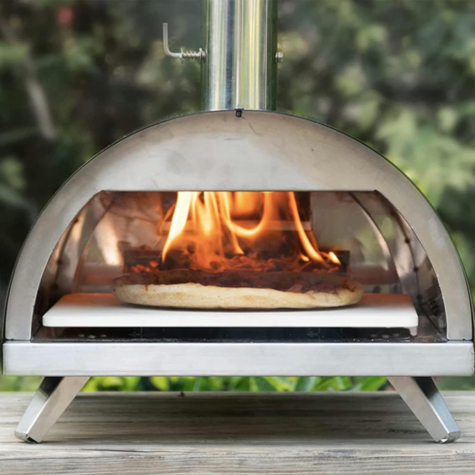 Horno de Pizza de leña para Exteriores: Horno portátil de pellets de Madera Dura, Ideal para Cualquier Cocina al Aire Libre.