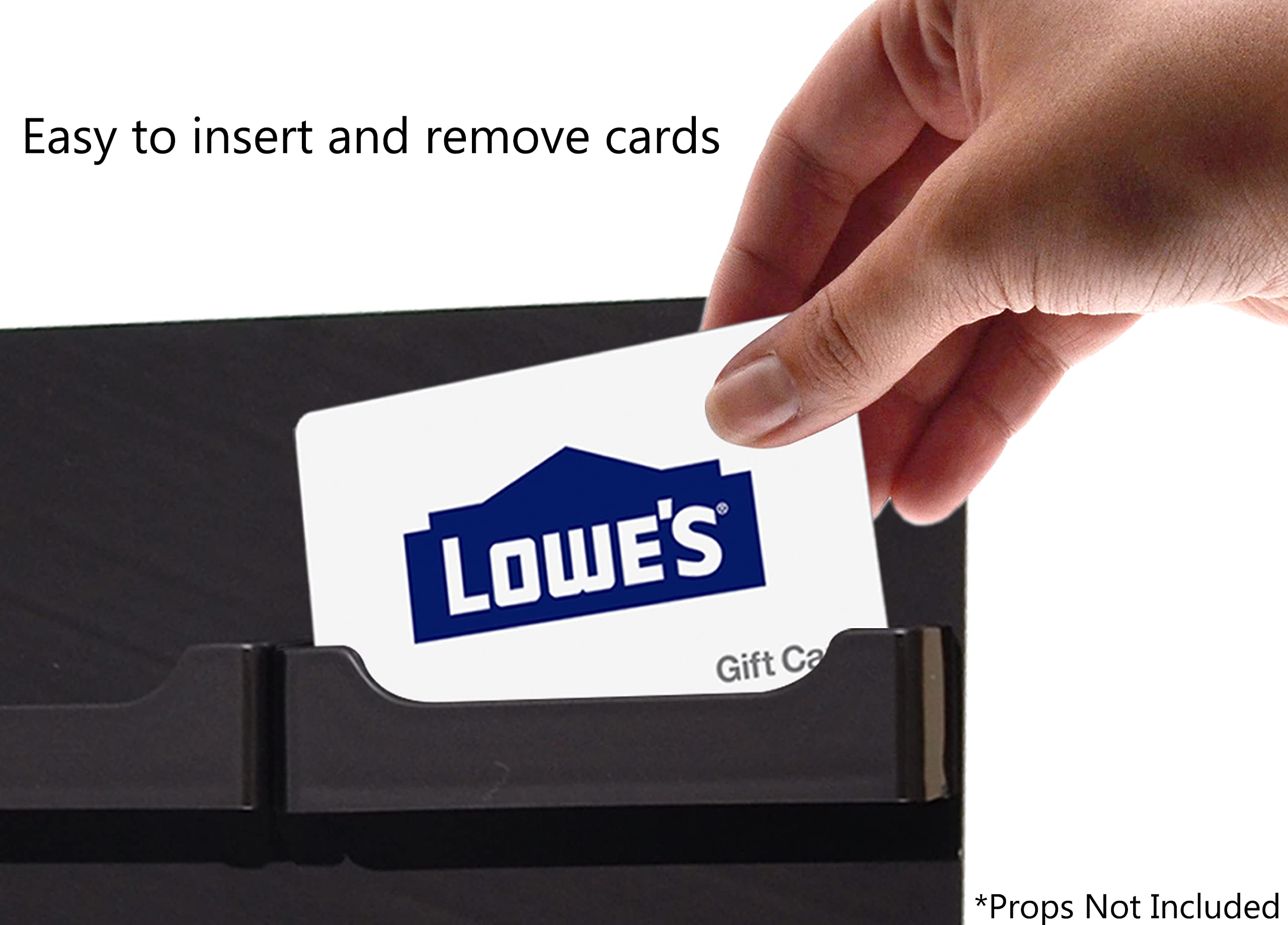 Clear & Black Acrylic Wall Mount Business Card Holder - 2 Slot Display With Hanging Hardware