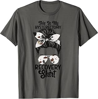 Hysterectomy Recovery Products Uterus Messy Bun Cow T-Shirt