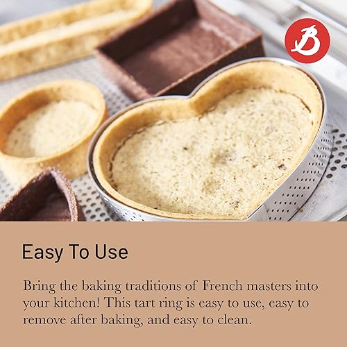 Miniatura 5 de de Buyer Anillo rectangular perforado para tarta  4.7 x 1.6 x 0.8 pulgadas  Perfecto para hornear tartas maravillosamente crujientes  Fácil de usar