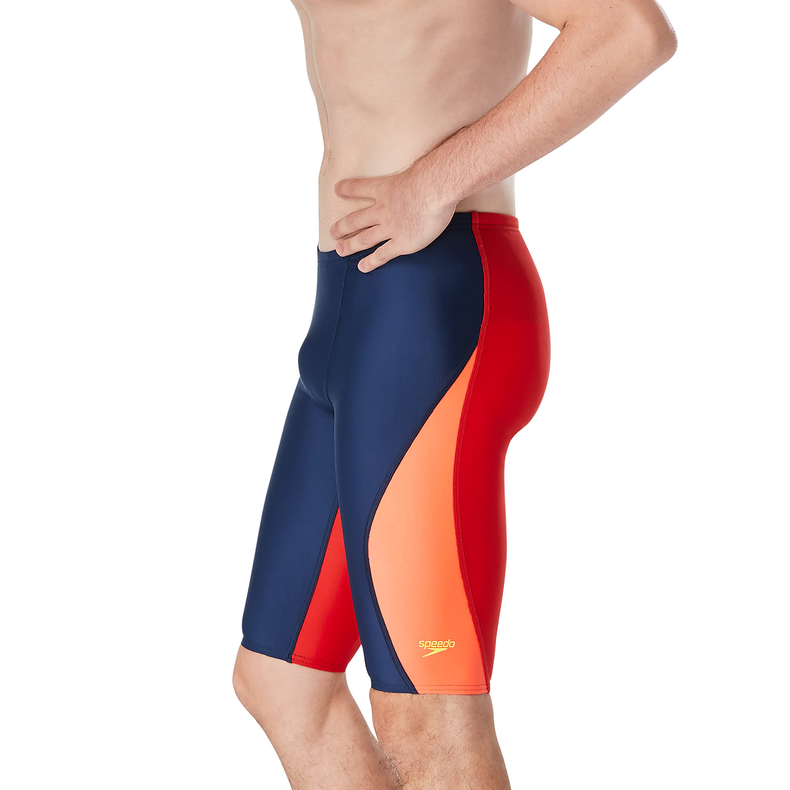 Speedo Męski kostium kąpielowy Jammer Eco Prolt Solid Teamfarben kąpielówki, Block Team granatowy/czerwony, 26