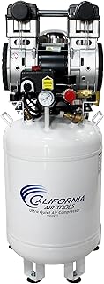 California Air Tools 10020DC-22060 Powerful 2.0 HP Ultra Quiet, Oil-Free Air Compressor, 10 Gallon Tank Capacity, 70 dB Noise Level, Electric, with 80% Air Dryer and Aftercooler, 220v / 60hz﻿, White