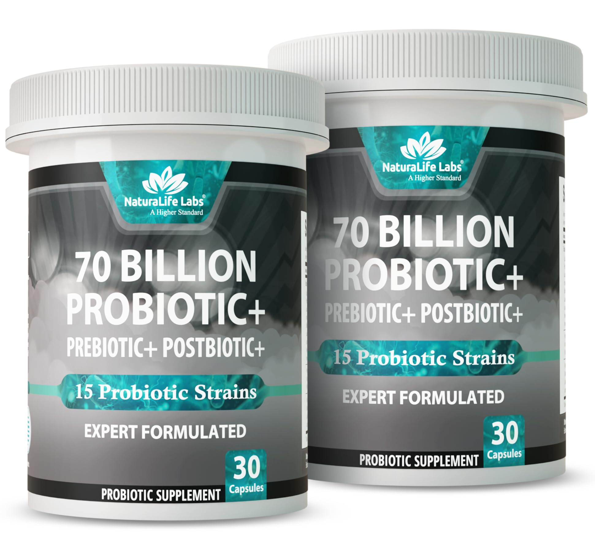 NaturaLife Labs Probiotics 70 Billion CFU – 15 Strains + Organic Prebiotic & Postbiotic 3-in-1 – Gut & Digestive Support – Supports Occasional Bloating – Women & Men – Vegan & Shelf Stable – 30 Caps — Amazon image 10