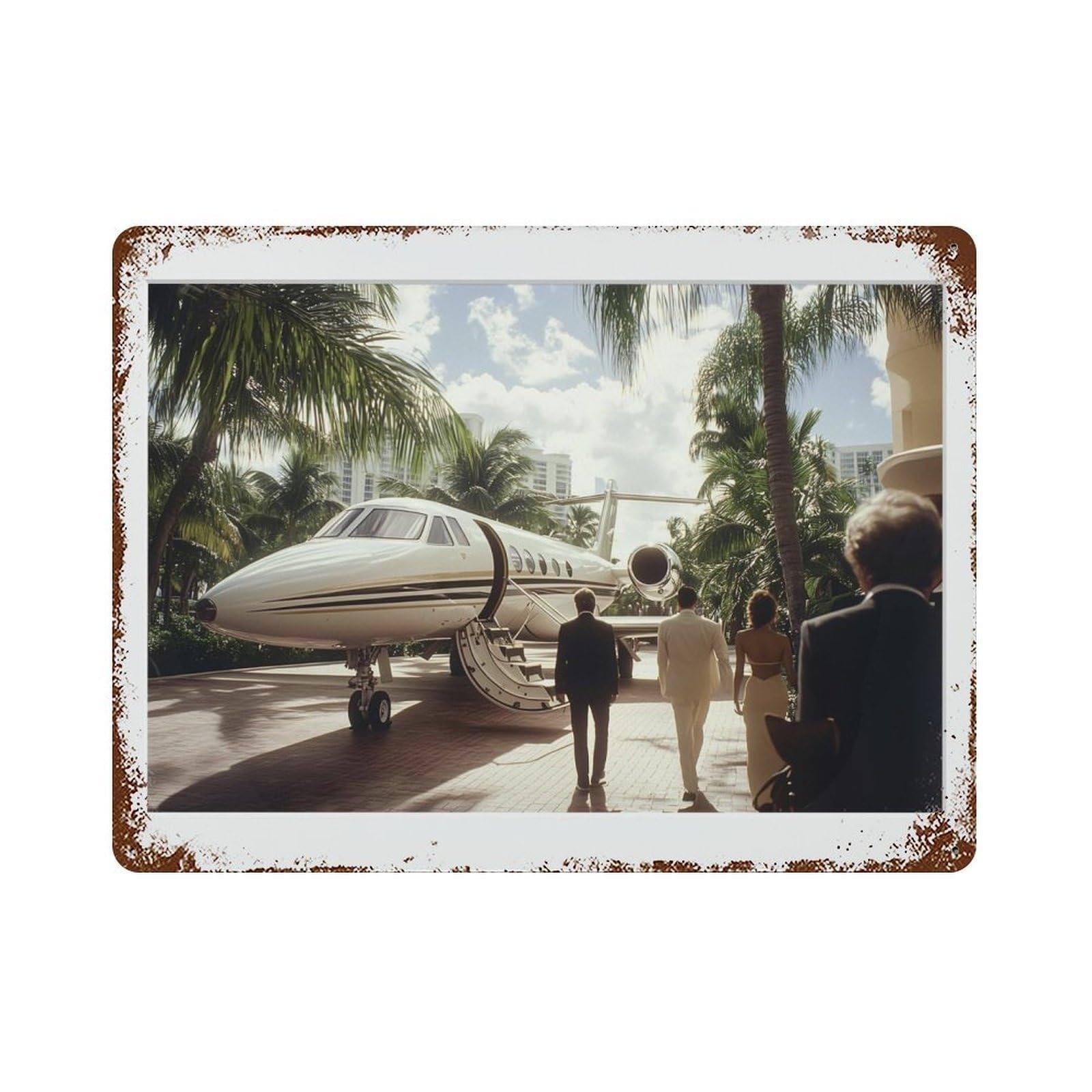 xiaoxiaoshen Jet at Airport, Photography S1 Wall Decor Art Metal Tin Poster Modern Home Decor Art Home Bar Shop Decorations Vintage Sign 30x40cm