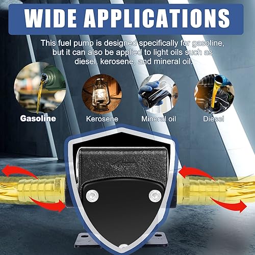 Miniatura 4 de Bomba de transferencia de gasolina YOHOME DC 12 V, bomba de transferencia de combustible de hierro fundido de doble vía, estabilidad de