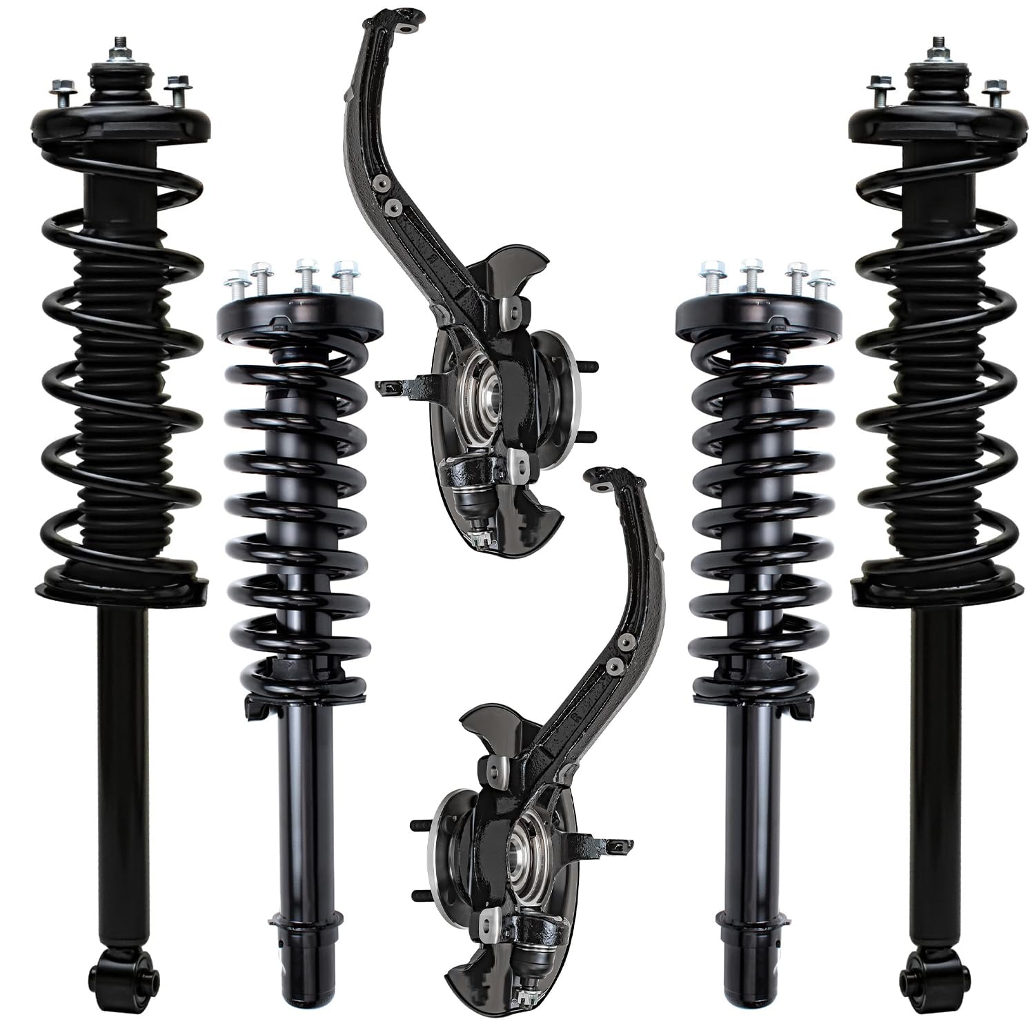 Detroit Axle - 2.4L Front Knuckles Struts for 2003-2007 Honda Accord