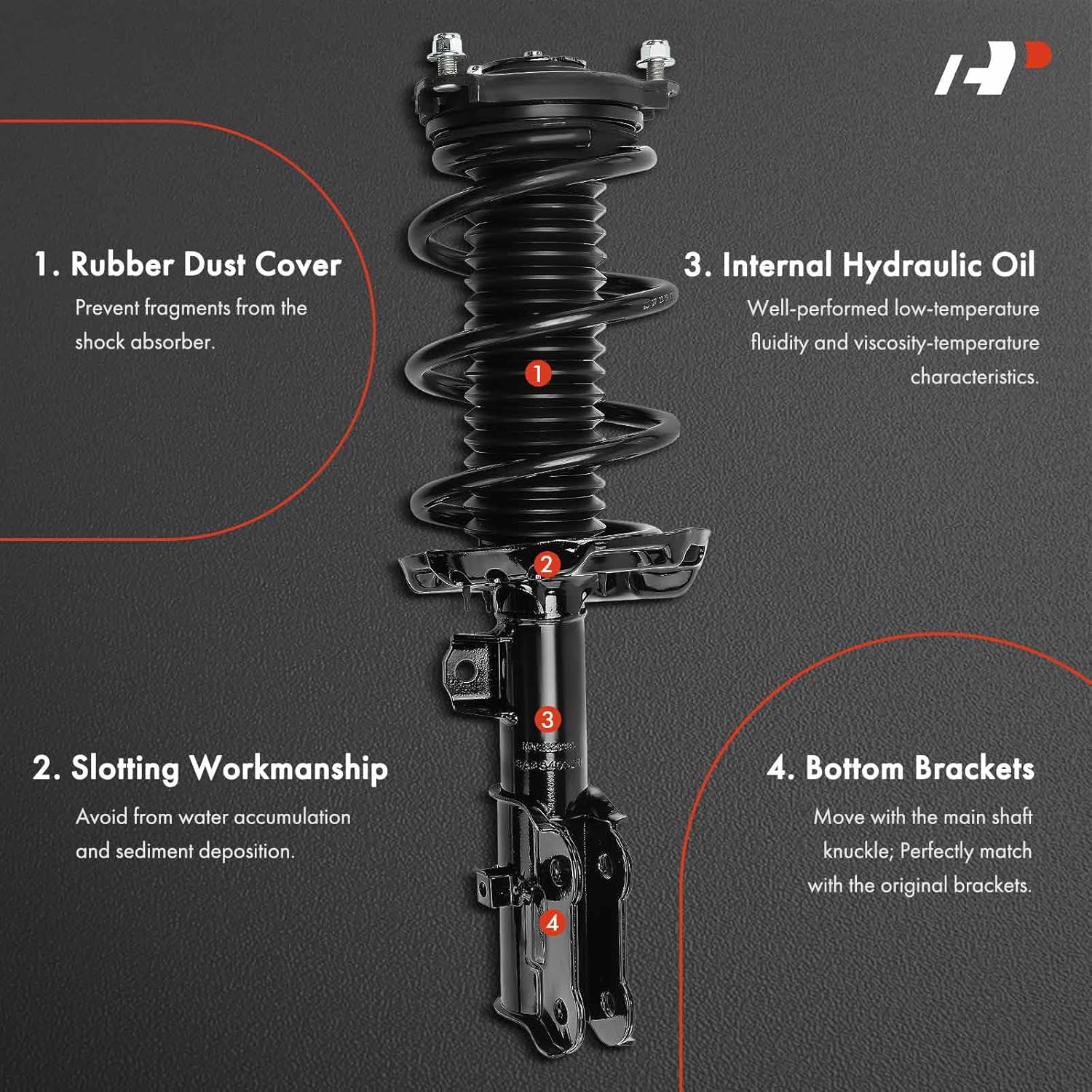 A-Premium Front Pair (2) Complete Strut & Coil Spring Assembly Compatible with Hyundai Elantra 2017 2018 2019, Driver and Passenger Side, Replace# 18920606, 18920607
