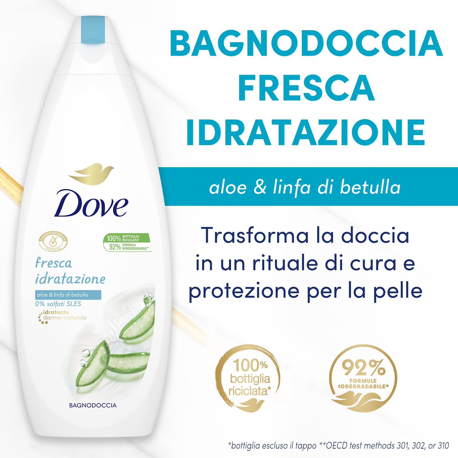 DOVE Frisches Duschbad mit Feuchtigkeit 600 ml