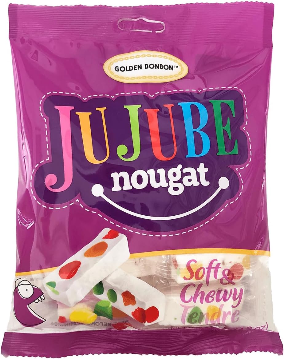 Golden Bonbon Italian Jujube Nougat Candy, Soft and Chewy With Fruity Jelly Beans Original Recipe (4.2 Oz, Original)