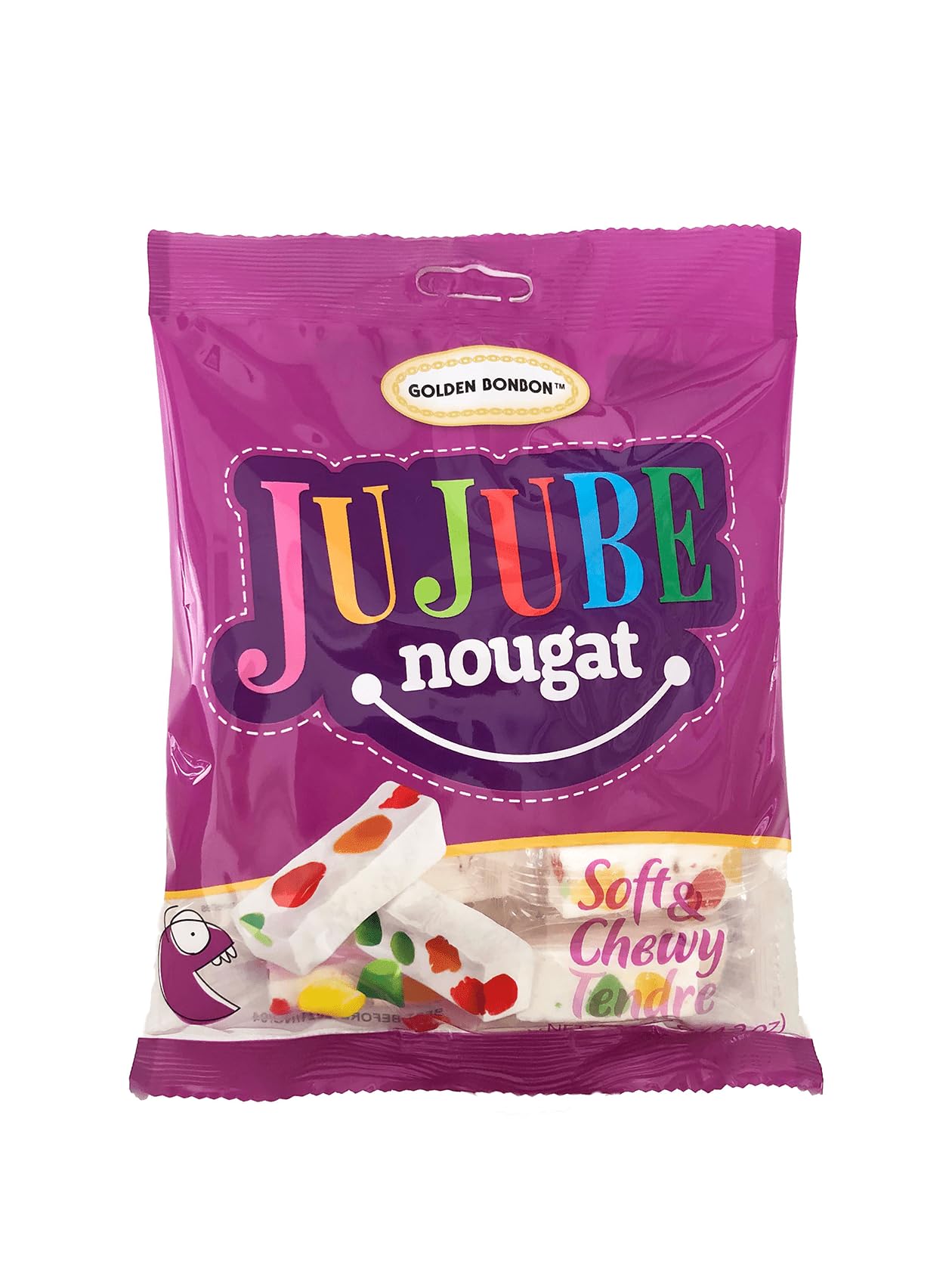Golden Bonbon Italian Jujube Nougat Candy, Soft and Chewy With Fruity Jelly Beans Original Recipe (4.2 Oz, Original)