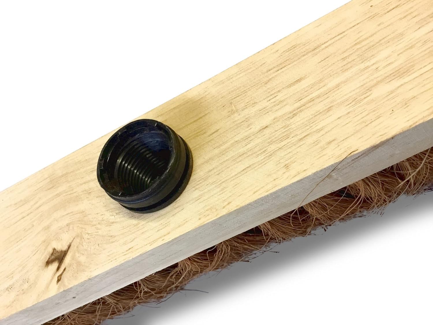 Kibros 10 Stück Besen für den Haushalt, Kokosfasern, naturfarben, 29 cm, ohne Stiel | Natürliche Kokosfasern, Holzsohle, Schraubhülse Kunststoff, Lieferung ohne Stiel, 10 Stück Sparset