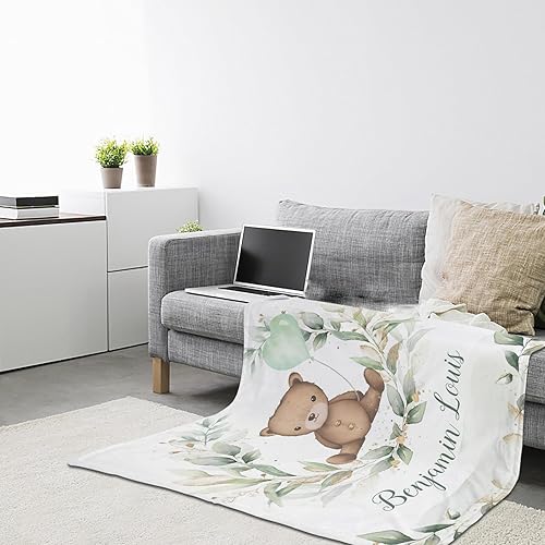 Miniatura 3 de Manta de bebé personalizada con nombre, manta de guardería personalizada para bebé, niña y niño, manta de bebé personalizada con nombre, linda manta