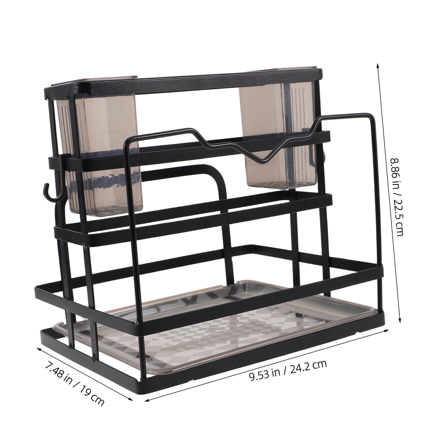 FUNOMOCYA Sturdy Metal Knife Block Chopstick Holder Cutting Board Stand Silverware Organizer Kitchen Sink Organizer