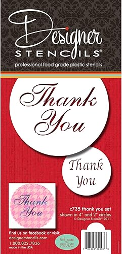 Designer Stencils Juego de plantillas de galletas y cupcakes, beige y semitransparente