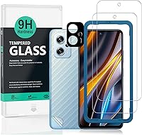 Vista 1 de Ibywind Protector de pantalla para Xiaomi Poco X4 GT 5G, 2 unidades, vidrio templado de dureza 9H y protector de lente de cámara, con marco