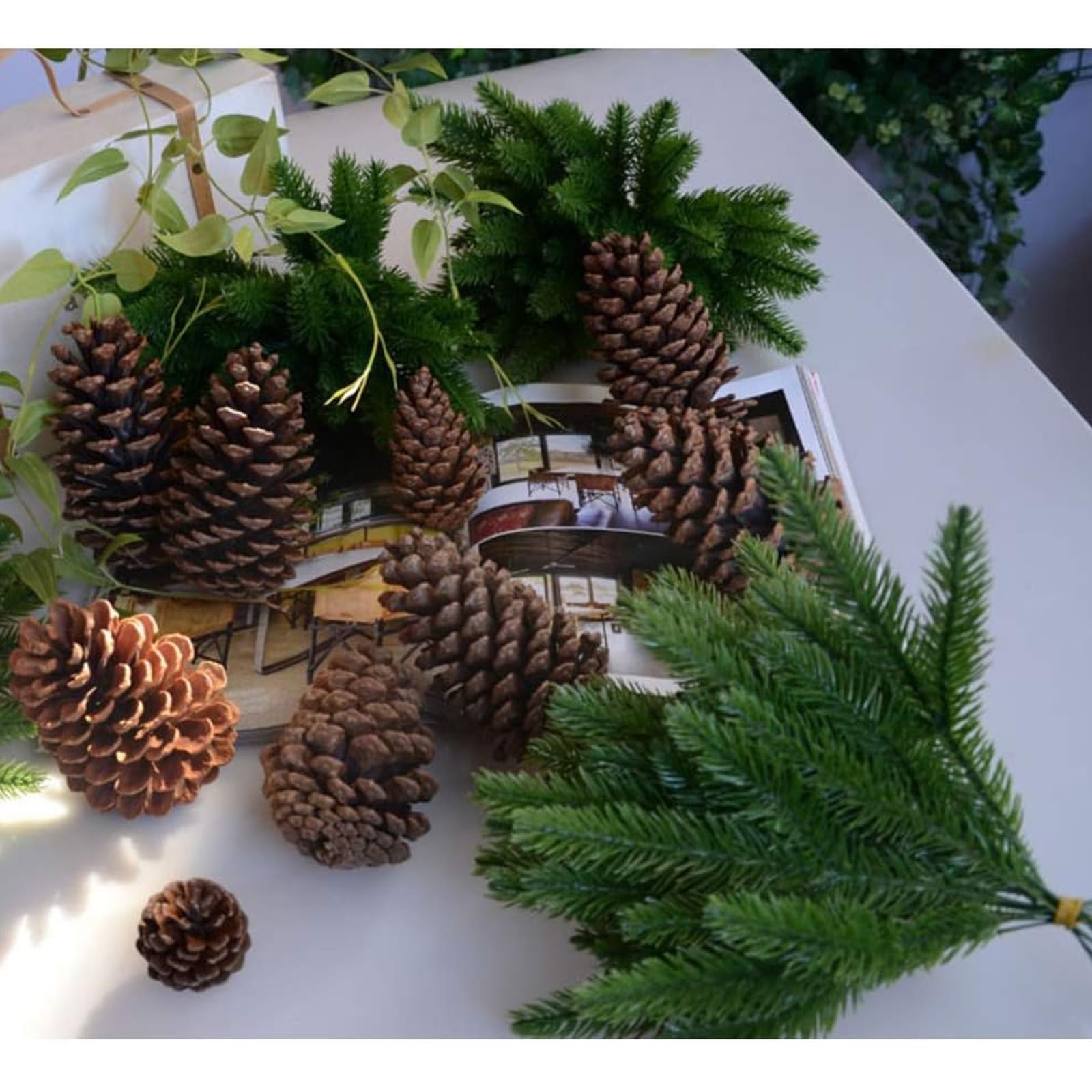 Sapin En Plastique Branches De Pin Artificielles, Branches De Sapin Artificielles Deco Sapin Blanc