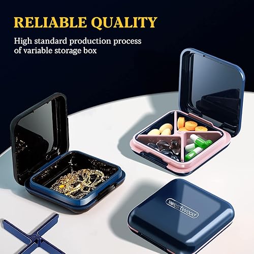 Miniatura 5 de Mall - Pastillero pequeño impermeable portátil portátil portátil para monederos bolsillo compacto de viaje para vitaminas aceites de pescado