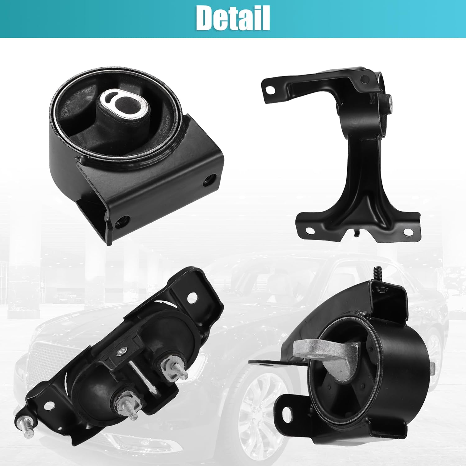 X AUTOHAUX Engine Motor Transmission Mounts Set for Chrysler Town & Country for Dodge Grand Caravan for Ram C/V for VW Routan 3.6L 5273883AD 4880492AA 5273893AE 5273996AE Front 4Pcs