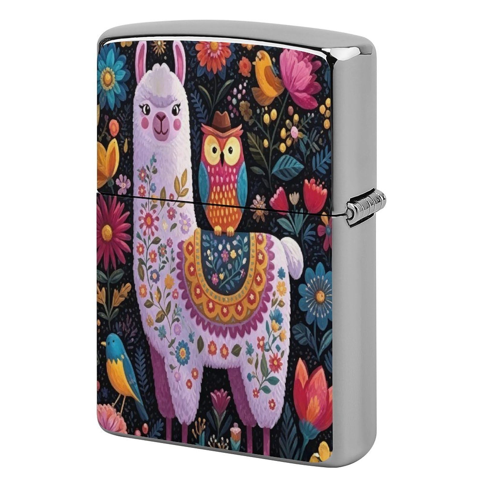 Btcowzrv Style Llama Metal Lighter Case Sleeve Cover Holder