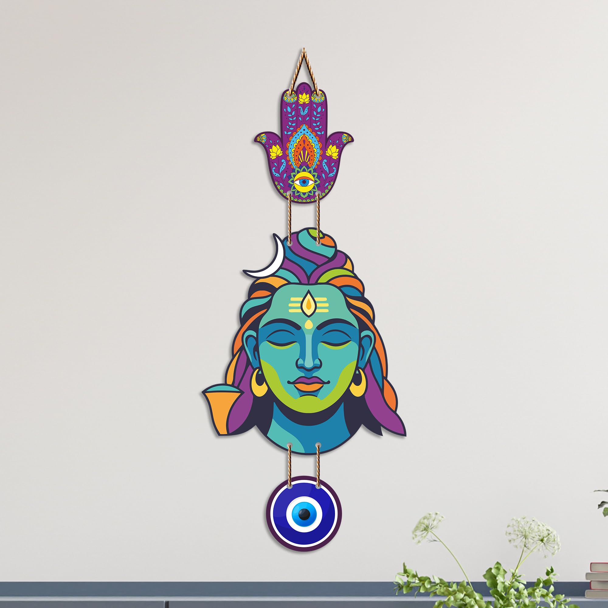 Lord Shiva Evil Eye Wall Hanging - Spiritual Home Decor -1