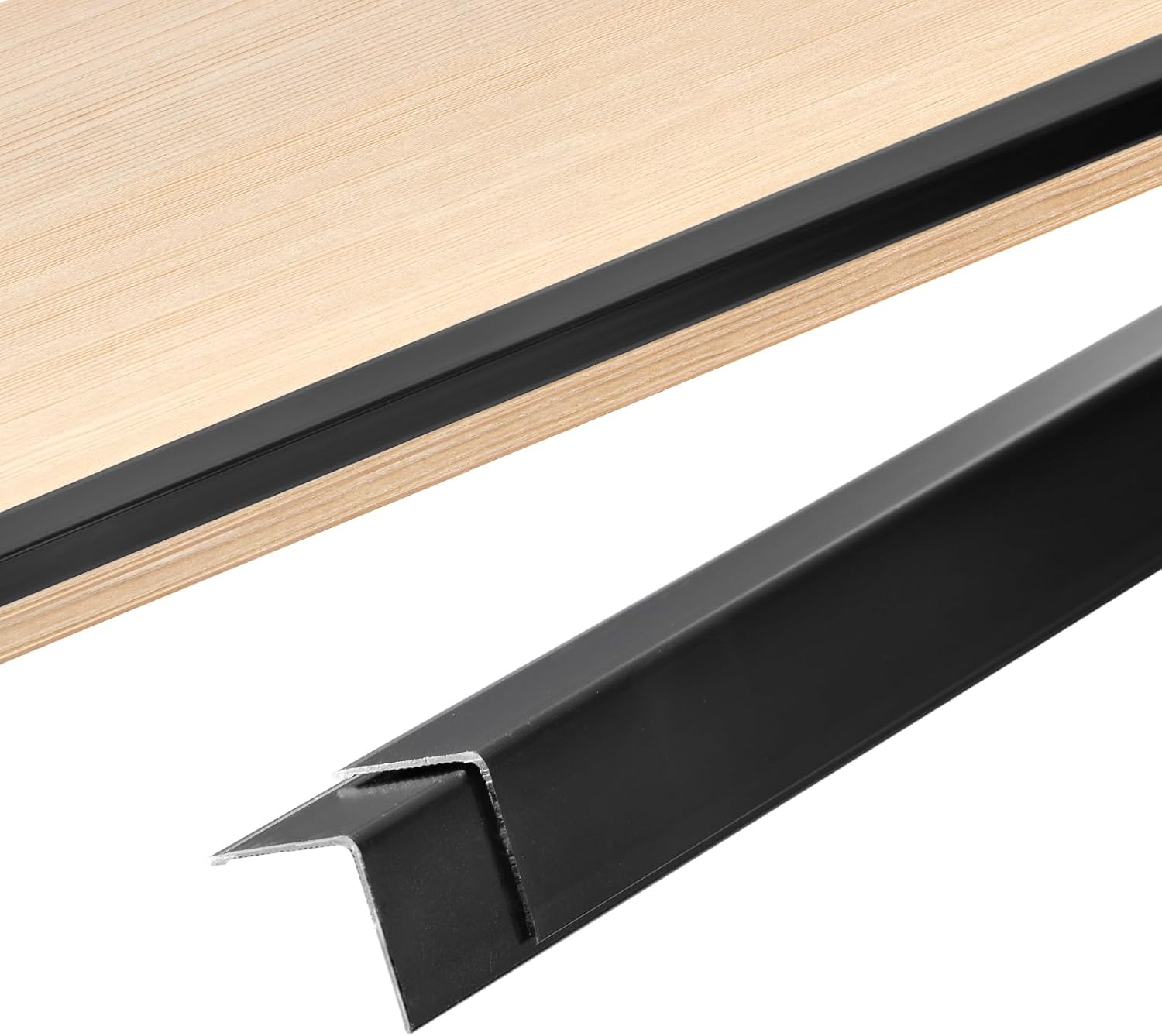 uxcell 3Pcs Wall Corner Protector, 35.4" Lx0.79 W Self-Adhesive Corner Guards, Aluminum Alloy Peel and Stick Edge Protector Molding Trim for Wall Door, Black