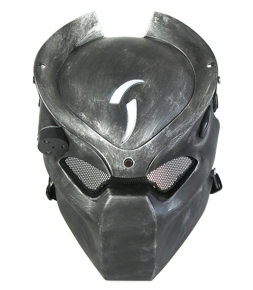 Maschera completa Tattica e protettiva per Paintball Airsoft in metallo, tessuto e Predator CS campo lampada a infrarossi worldshopping4u