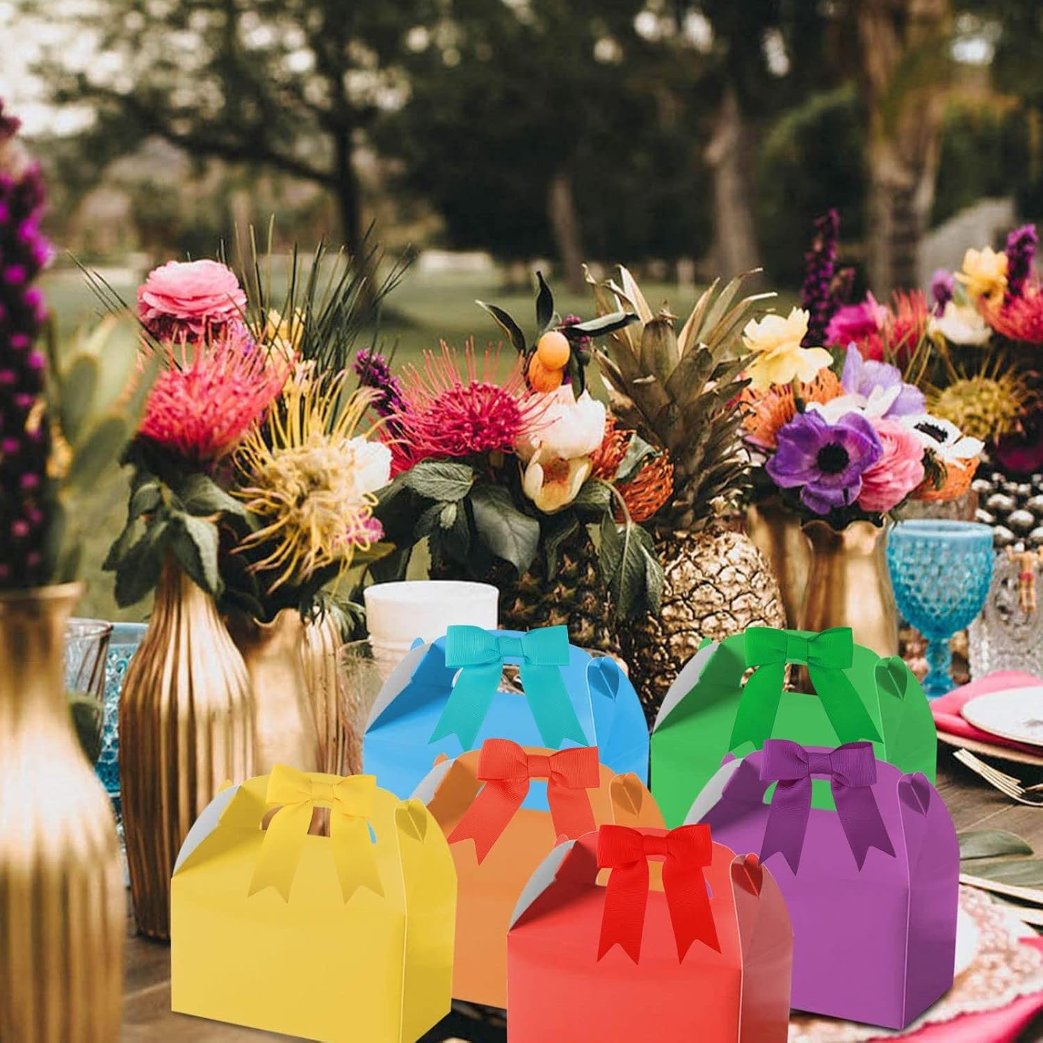 3 Inch Grosgrain Ribbon Twist Tie Bow 60 Pcs Rainbow Assorted Pretied Premade Craft Bows for Treat Bags Gift Wrapping Basket Wedding Baby Shower Brithday Christmas Party (Rainbow) - Image 5