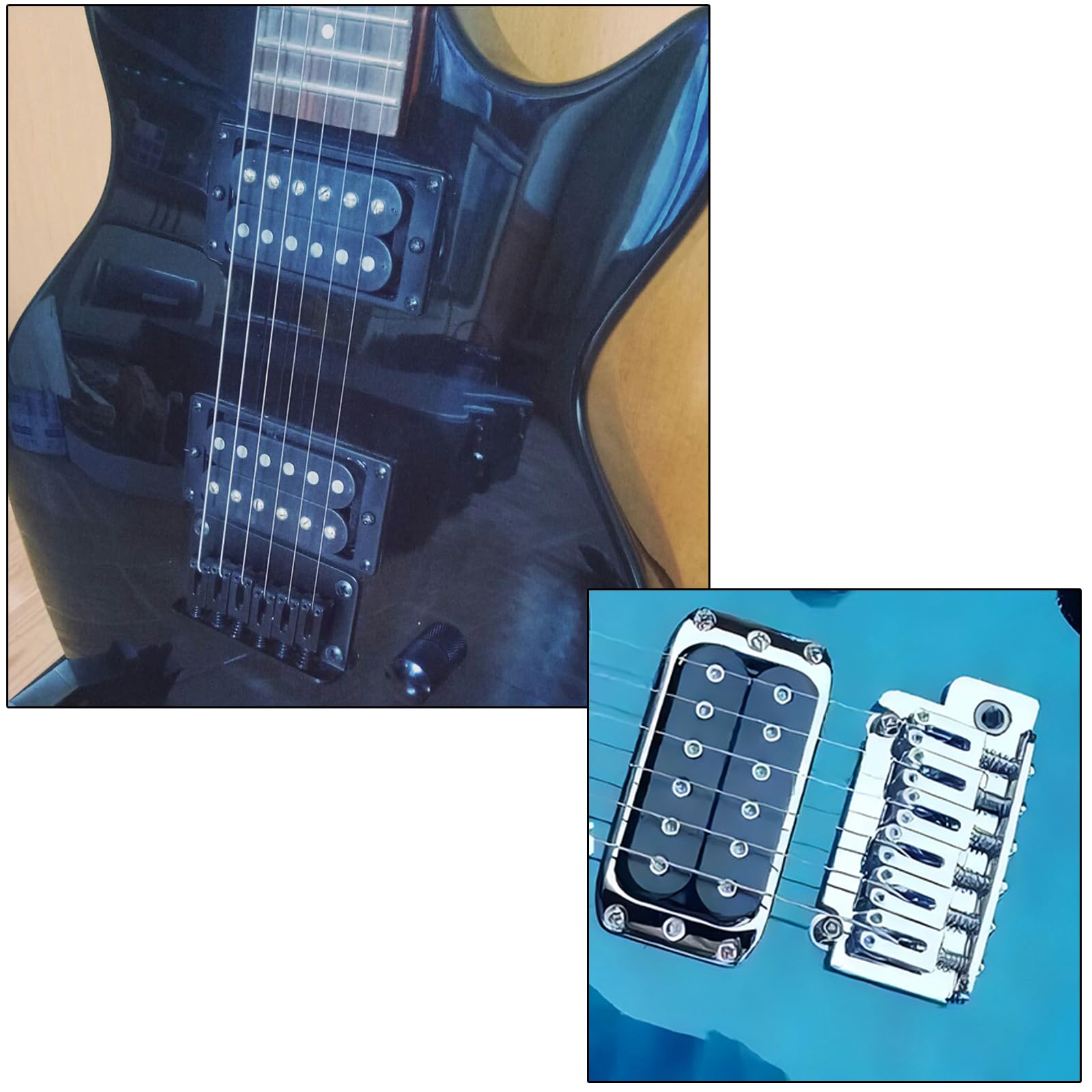 4pcs 6 String Electric Guitar Pickups Humbucker Dual in Line Adjustable Hex Screw Pickup (Blue) - Image 4