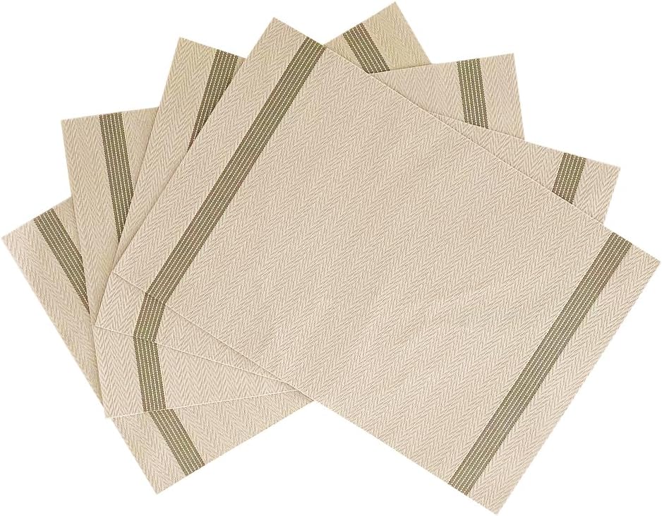 Placemats Set of 4 Washable Indoor/Outdoor Vinyl Placemats for Dining Table can be Used on Both Sides, Christmas, Birthday, Thanksgiving, Valentine Day, PVC Table Mats 12x18 inches Set of 4