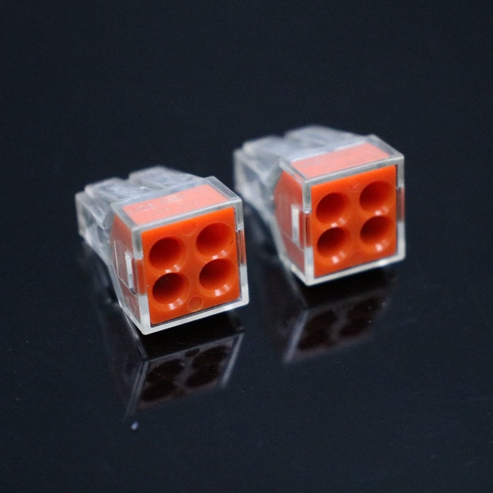 JINchao-junction box 10Pcs PCT-104 773-104 Push Wire Wiring Connector, For Junction Box, 4 Pin, Conductor Terminal Block Wire Connector protective device