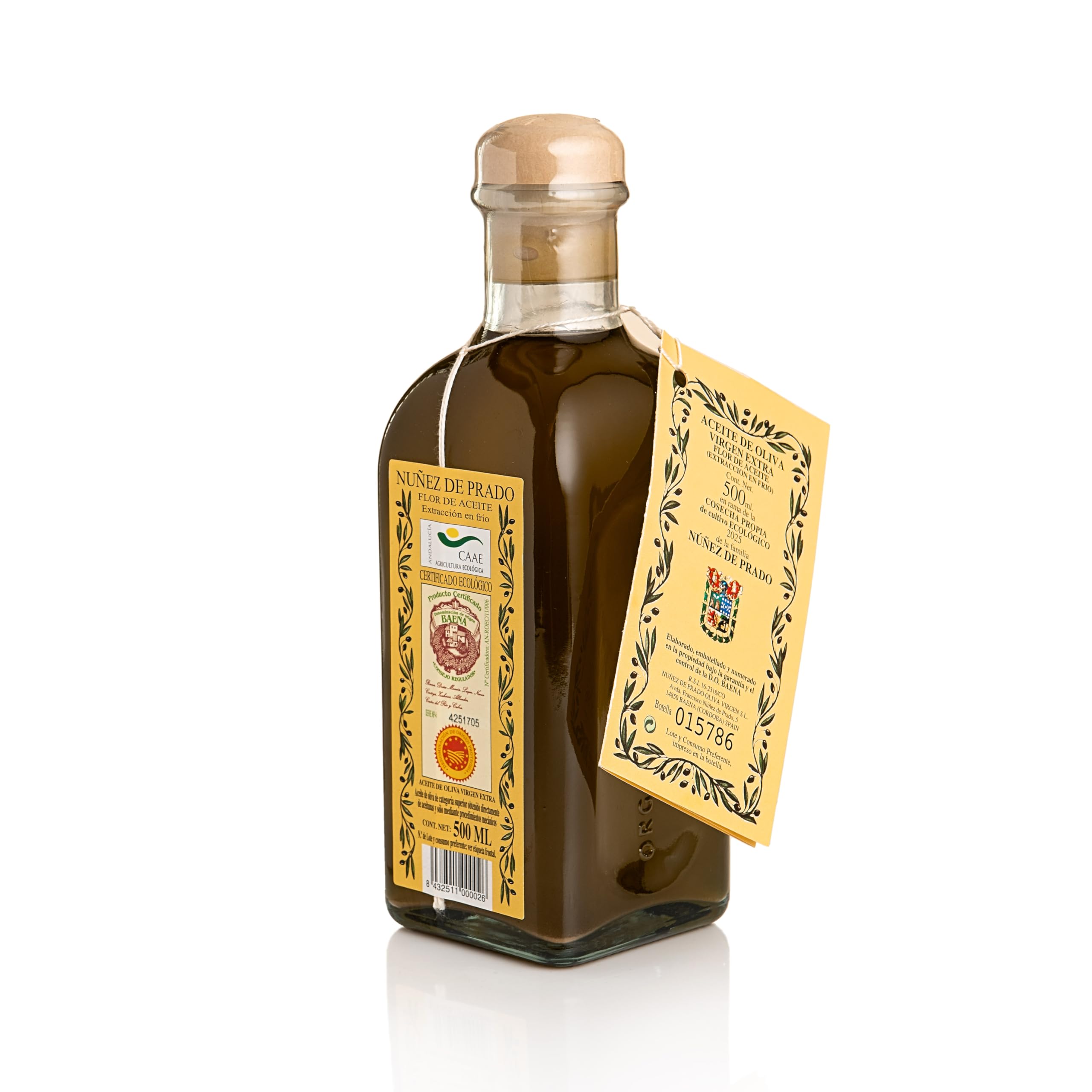 NÚÑEZ DE PRADO | Huile d'Olive Extra Vierge (Variétés Picudo et Hojiblanca) - Bouteille de 500 ml