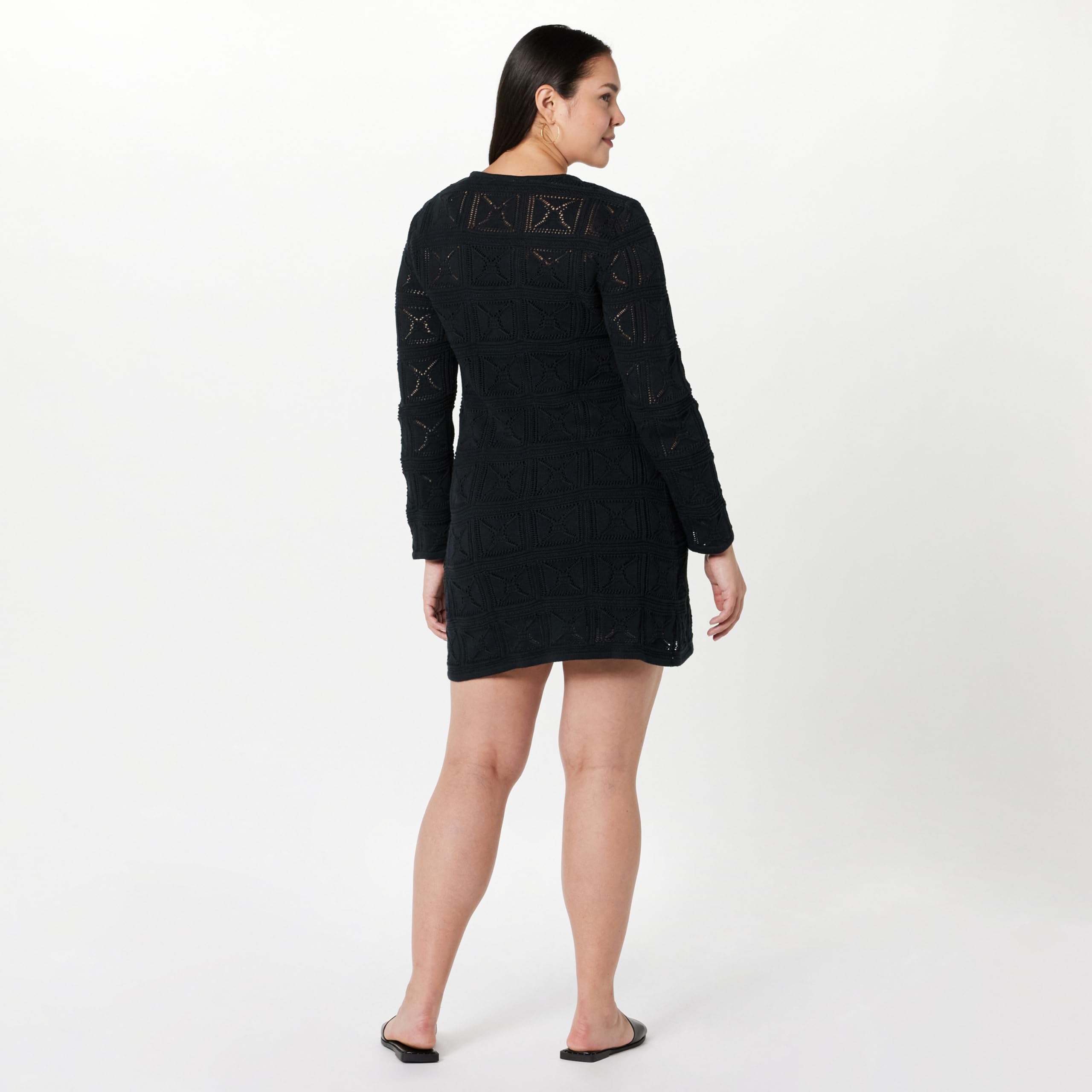 myra crochet mini dress black Lucy Paris Myra Black Floral Mini Dress – Glow