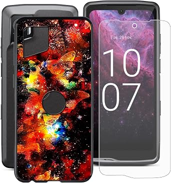 Phone Case for Crosscall Stellar-M6 6.10", with [1 X Tempered Glass Screen Protector], Ultra-Thin Soft Silicone Skin, Black Shockproof Bumper Cover for Crosscall Stellar-M6 - XT147