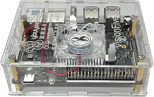 Miniatura 5 de WayPonDEV Funda acrílica para computadora VisionFive2 RISC-V Linux de una sola placa (con disipador de calor)