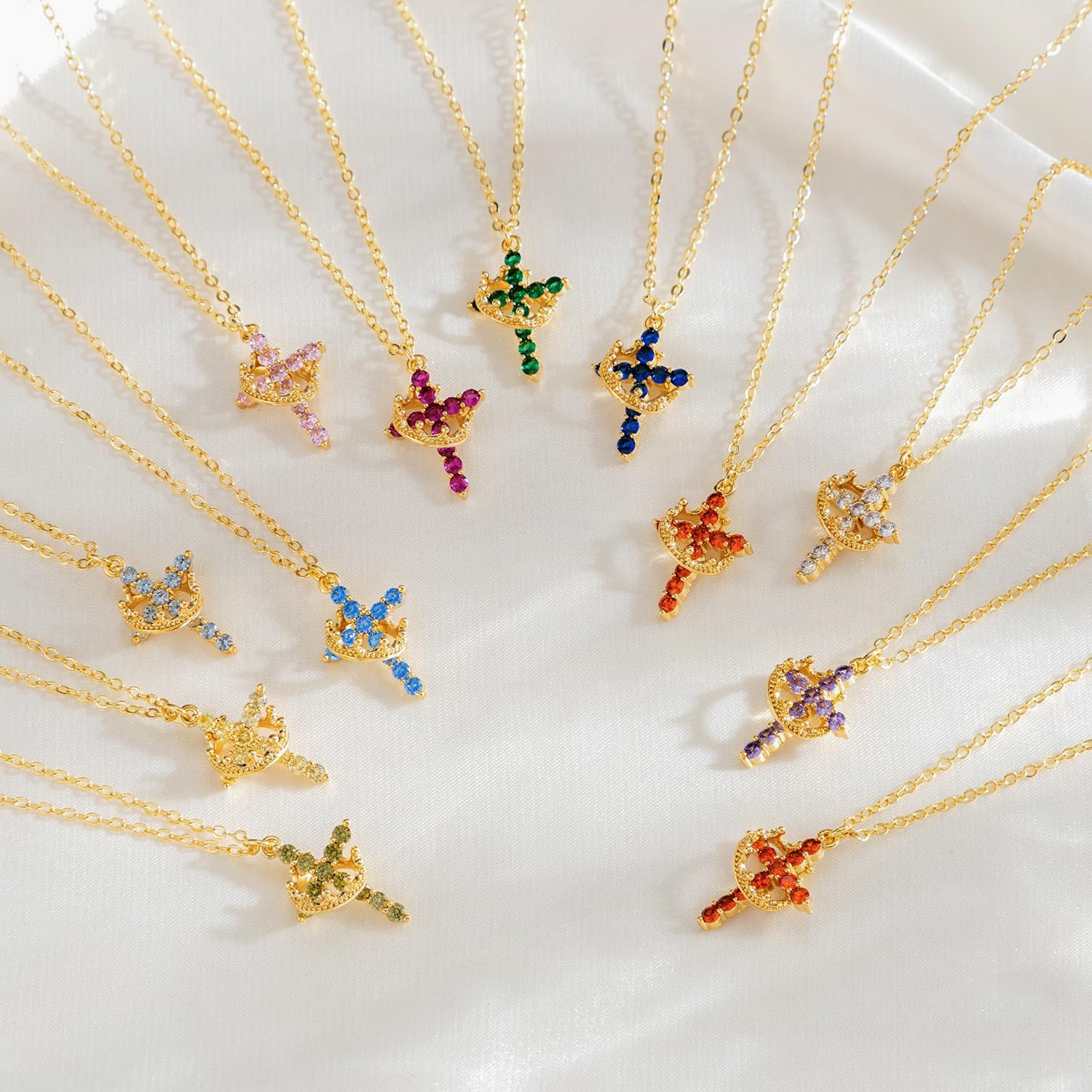 Tewiky Christian Gift Stocking Stuffers Cross Necklace for women-Dainty 14k Gold Plated/Silver Plated Pendant Necklaces Simple Cute Tiny Necklace Jewelry for Women - Image 4