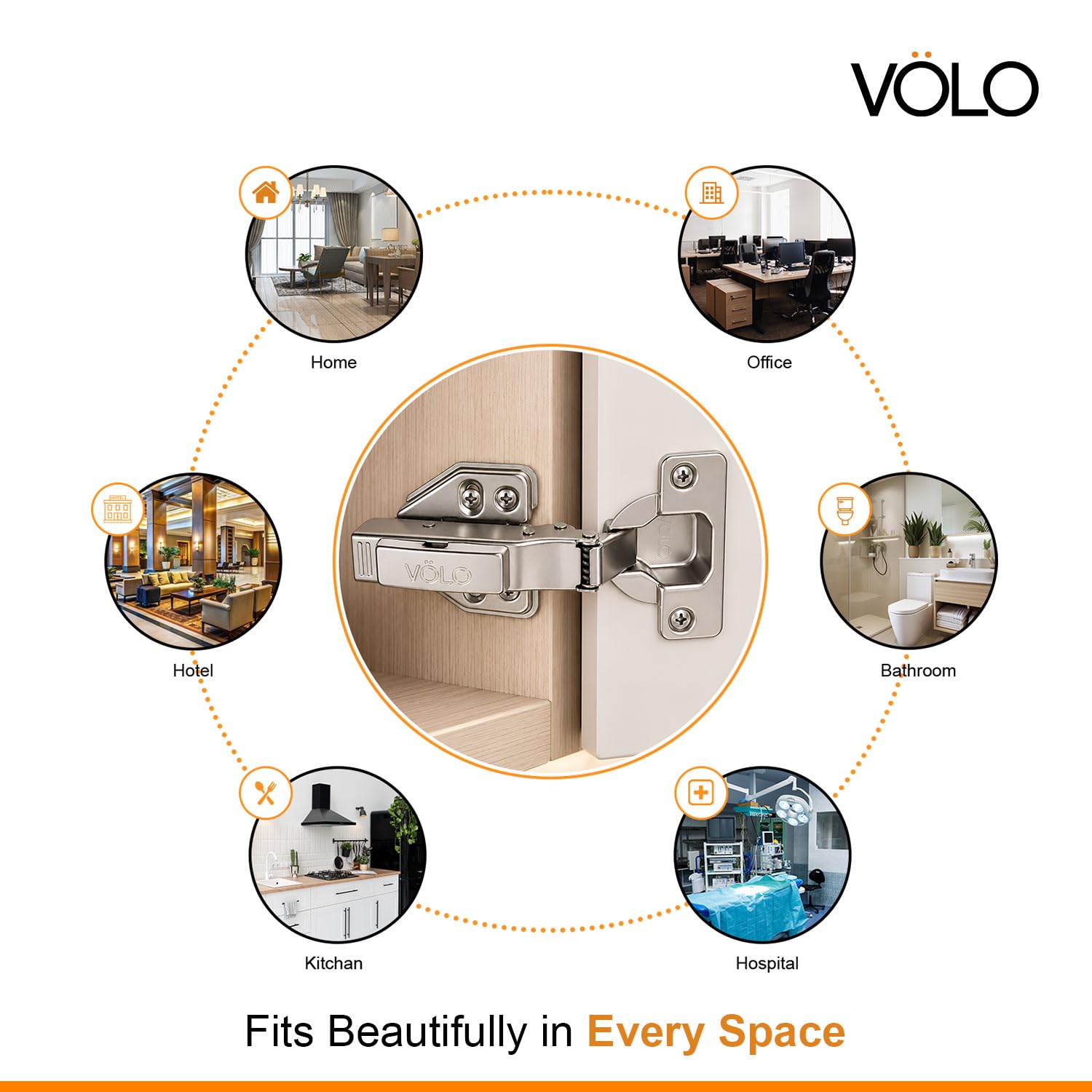 VOLO Soft Close Cabinet Hinges - Nickel Finish -4 VOLO Soft Close Cabinet Hinges - Nickel Finish -4