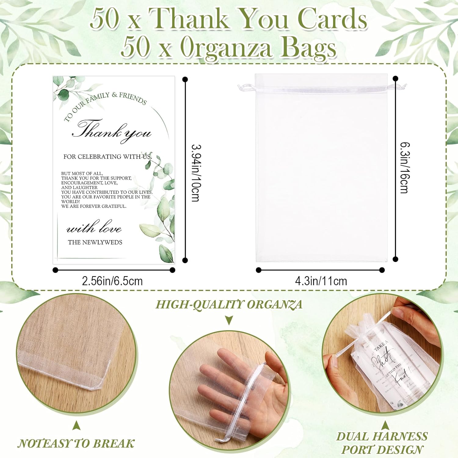 Sliner 50 Set Wedding Favors for Guests Bulk 2oz Acrylic Happily ever after Shot Glasses with Thank You Cards Organza Bags wedding gifts for Guest Souvenirs Newlyweds Bridal Shower Party