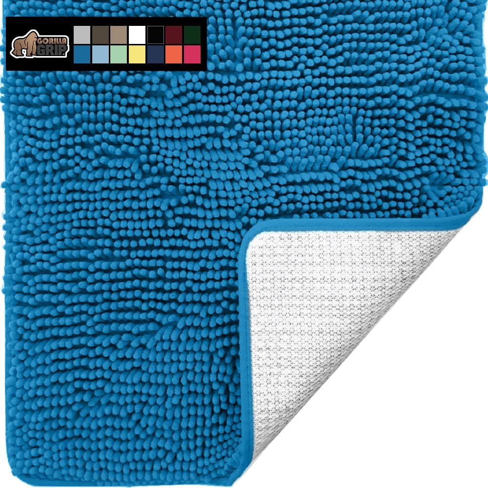 Gorilla Grip Bath Rug, 60x24, Thick Soft Absorbent Chenille