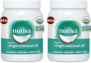 Nutiva Organic Coconut Oil 54 fl oz, Cold-Pressed, Unrefined Cooking Oil, Natural Hair Oil, Skin Oil, Massage Oil, USDA Or...