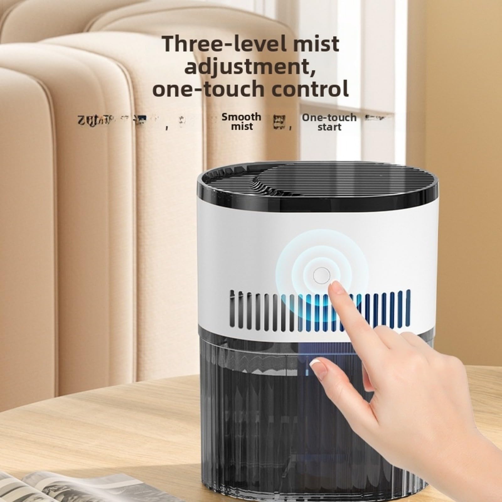 Umidificatore senza nebbia Usb-C da 3L con tecnologia evaporativa, filtro resistente ai microbi e livelli di umidità regolabili per uso domestico e ufficio (B)