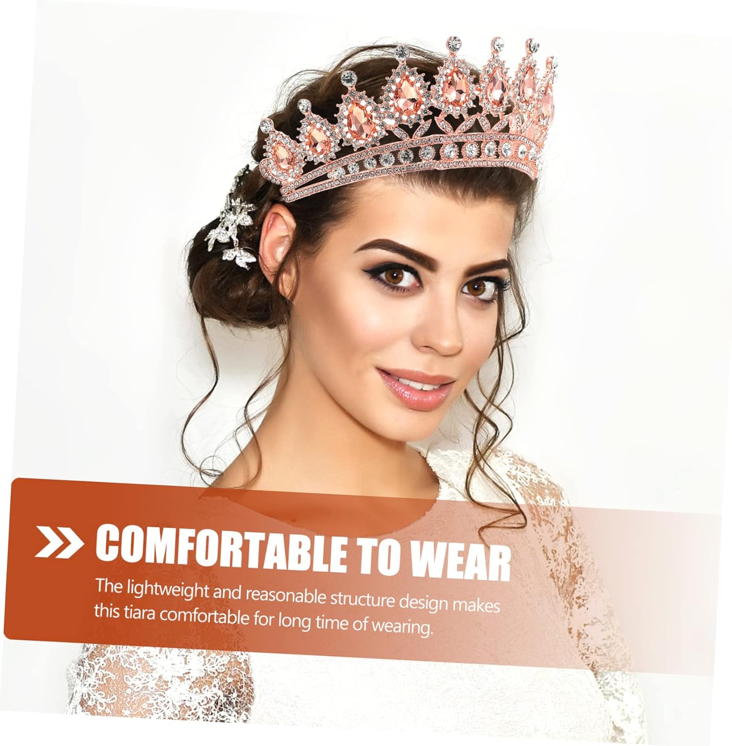 ブライダルクラウンウェディングヘッドドレスラインストーン花嫁ティアラスビンテージデコレーション女性用ラインストーンヘッドピースガール