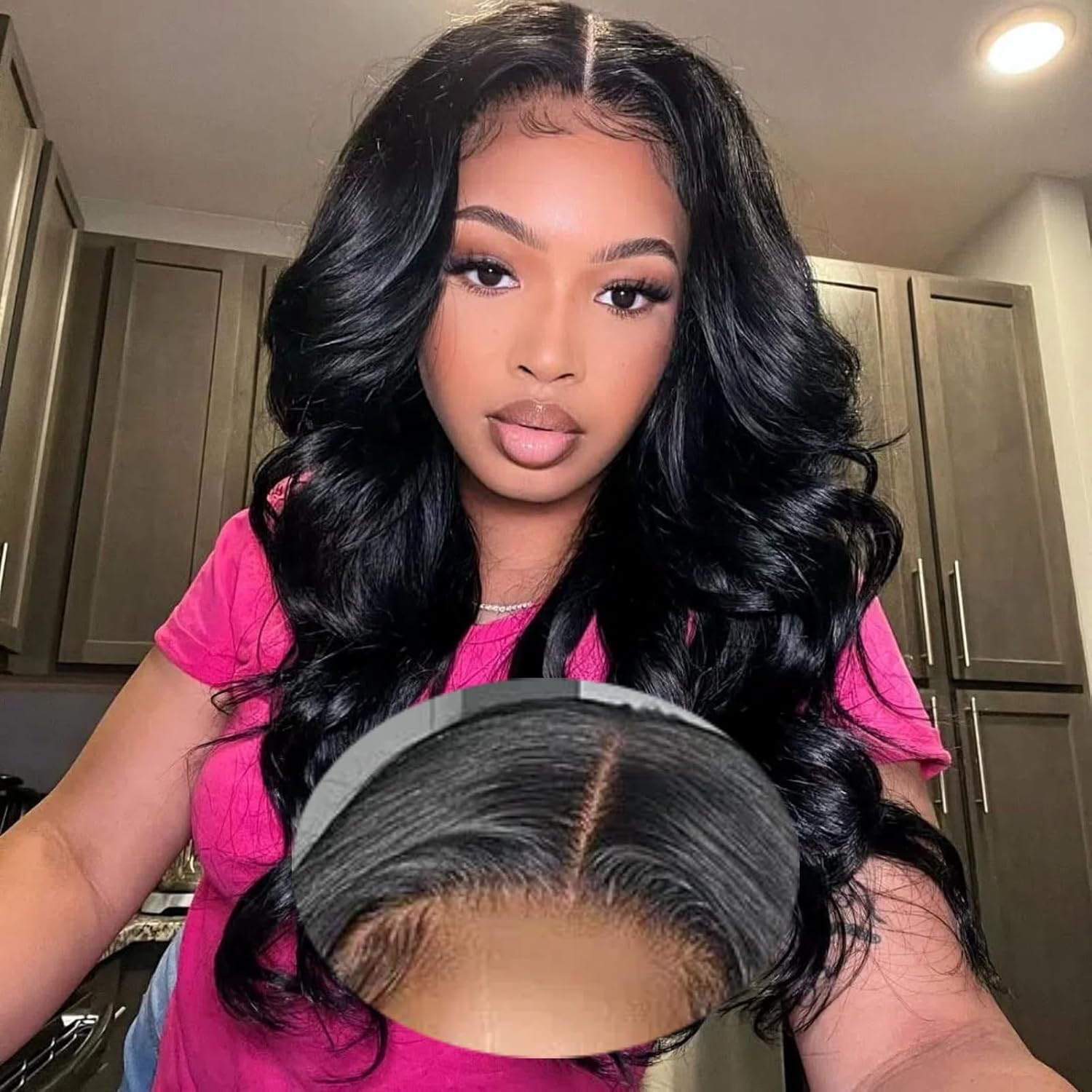 100% Human Hair Lace Wig with Adjustable Cap