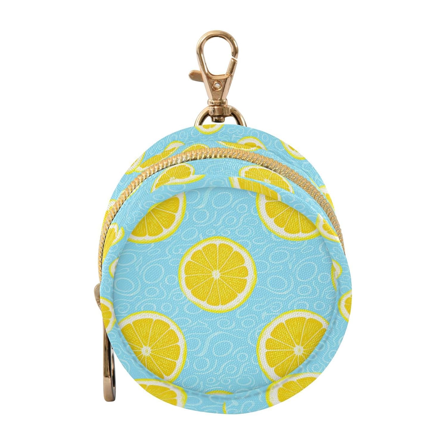 Lemon Round Pacifier Holder with Clip Pacifier Case Bag Portable Pacifier Pouch for Diaper Bags and Strollers