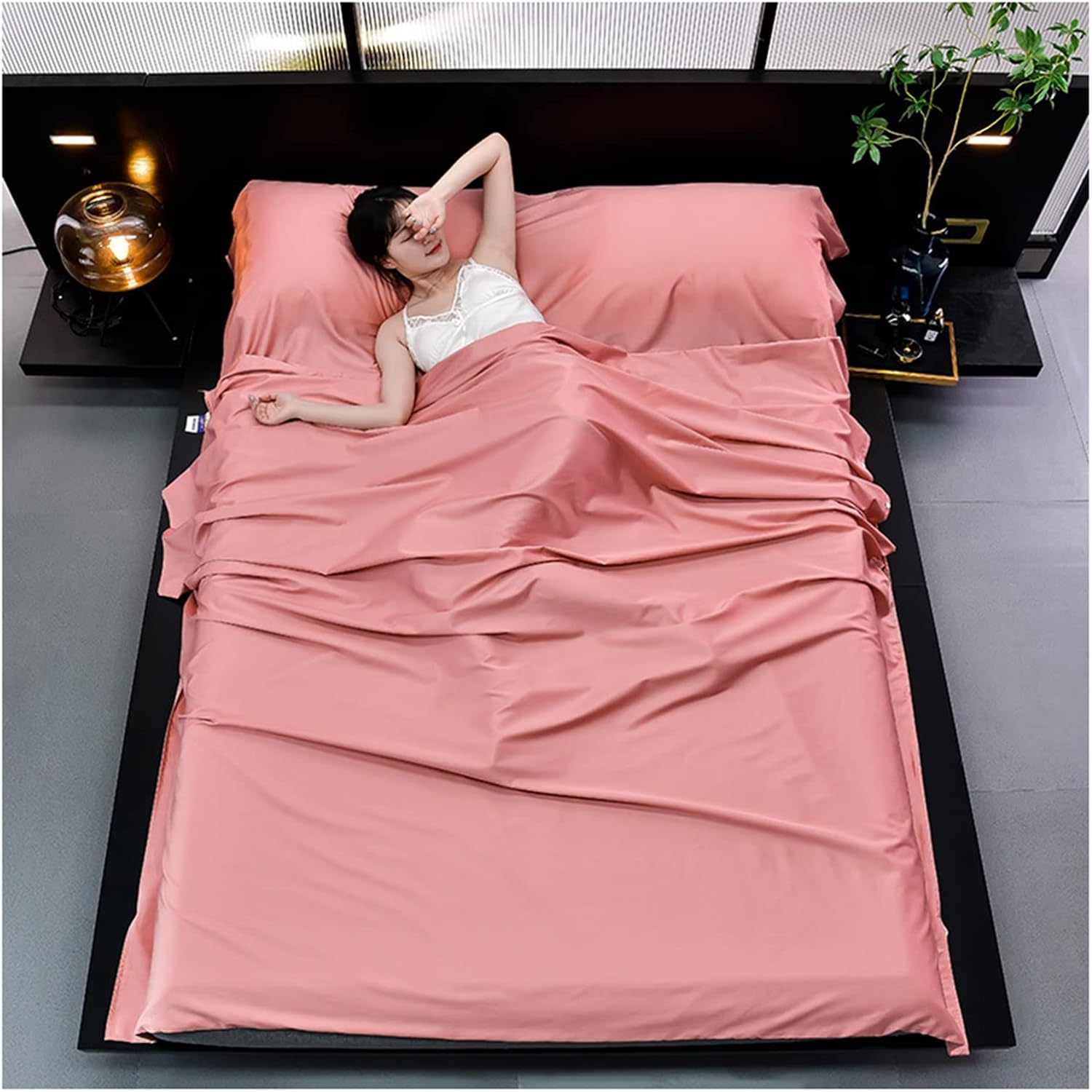 Sleeping Bag Liners Compact Sleeping Bag Liner/Comfortable Cotton Fabric, Lightweight Breathable Adult Sleeping Bag Sheet, for Outdoor Backpack Camping Travel Hotel Bedding